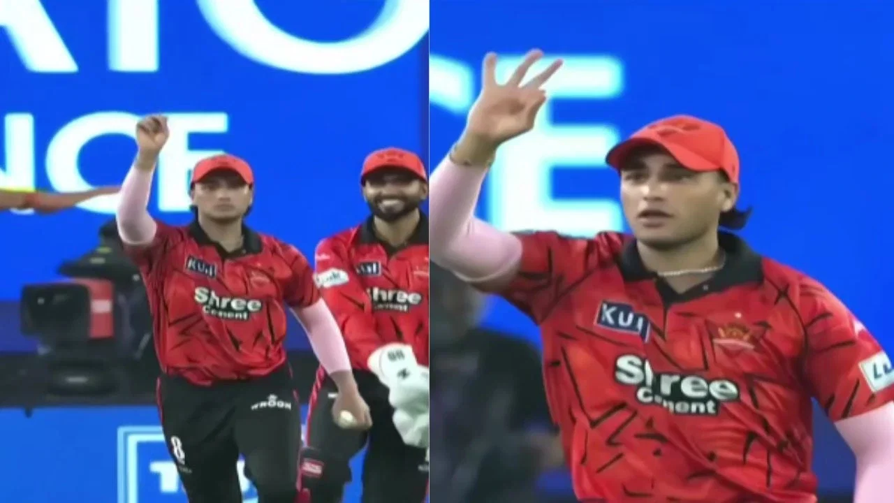 Abhishek Sharma bids farewell to Riyan Parag like Digvesh Rathi in SRH vs RR clash