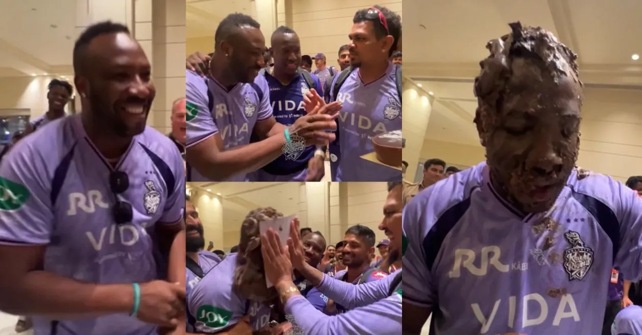 ipl 2026 [WATCH]After the win over SRH, KKR players celebrated Andre Russell’s birthday by cutting the cake.