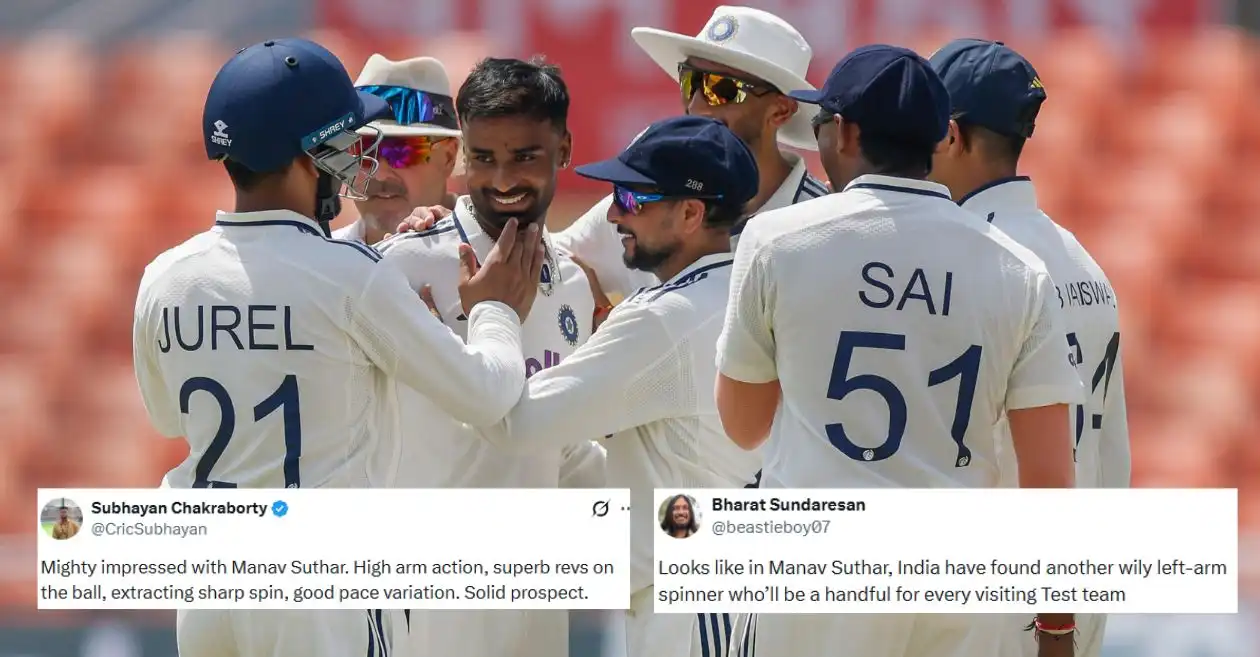 Fans are hailing Manav Suthar’s dream debut as India take firm control of the one-off Test against Afghanistan