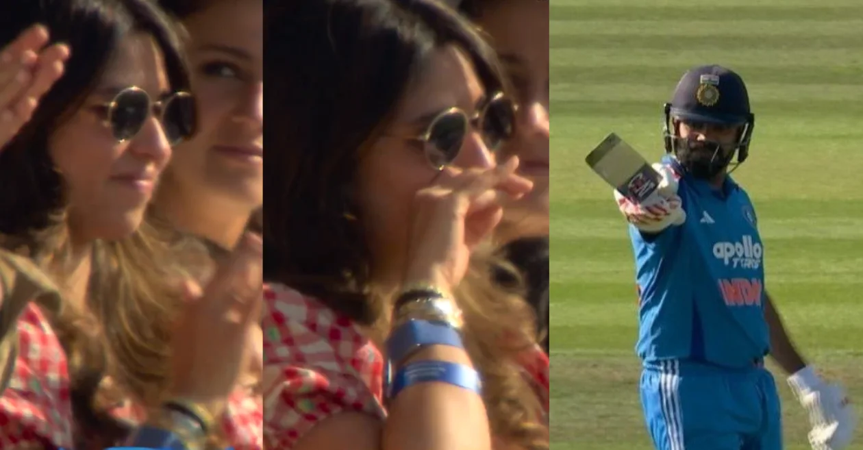 England vs India [WATCH]Ritika Sajdeh gets emotional after Rohit Sharma’s historic century at Lord’s in the third ODI