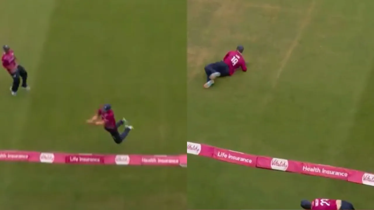David Willey, Saif Zaib pull off one of cricket’s best relay catches in Vitality Blast