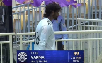 Tilak Varma falls for 99 as South Zone fold for 336 in Duleep Trophy Final